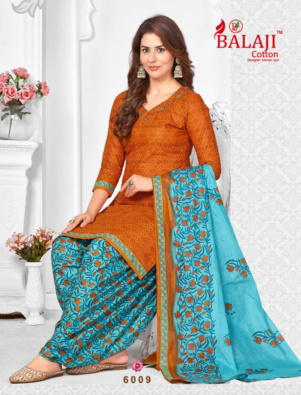SUI DHAAGA VOL-6 BY BALAJI COTTON 6001 TO 6012 SERIES BEAUTIFUL SUITS COLORFUL STYLISH FANCY CASUAL WEAR & ETHNIC WEAR PURE COTTON PRINT DRESSES AT WHOLESALE PRICE