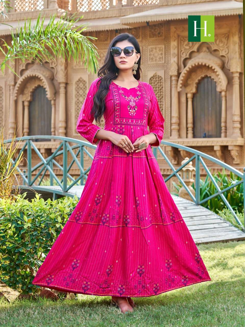 Saina By Hirwa 1001 To 1010 Series Beautiful Stylish Fancy Colorful Casual Wear & Ethnic Wear Heavy Rayon Gowns At Wholesale Price