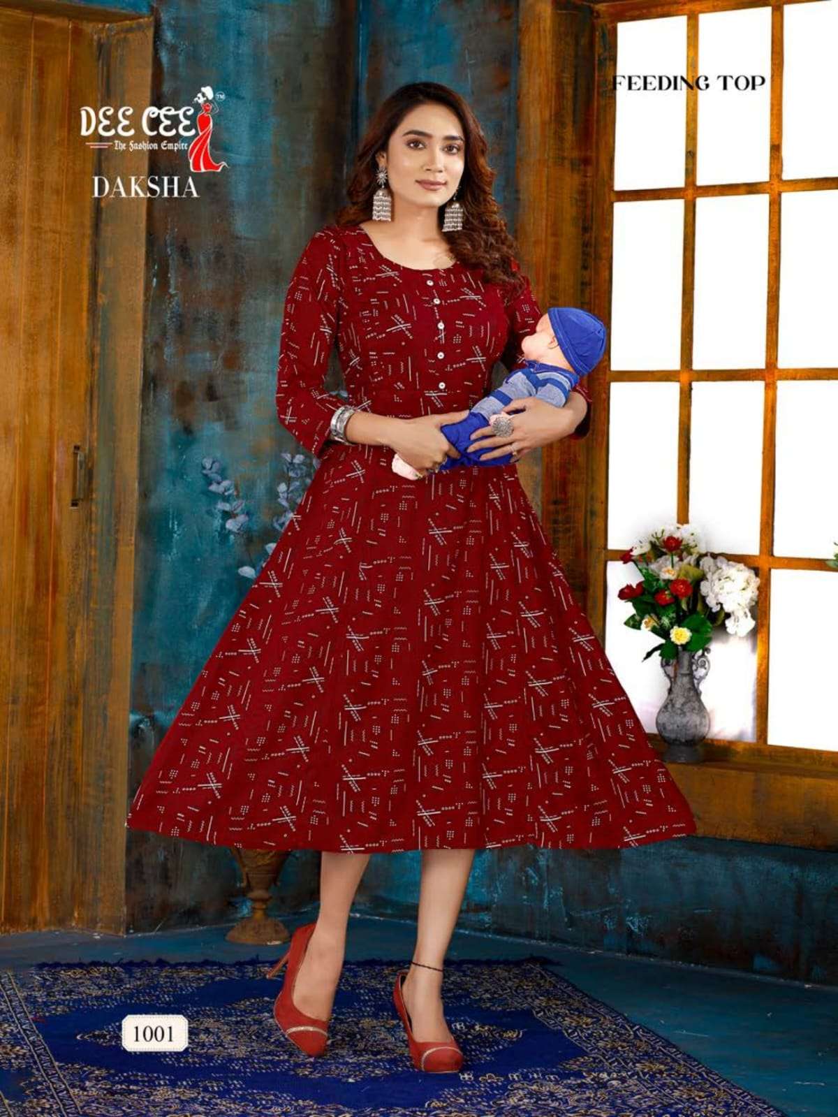 DAKSHA BY DEE CEE 1001 TO 1006 SERIES BEAUTIFUL STYLISH FANCY COLORFUL CASUAL WEAR & ETHNIC WEAR RAYON PRINT KURTIS AT WHOLESALE PRICE