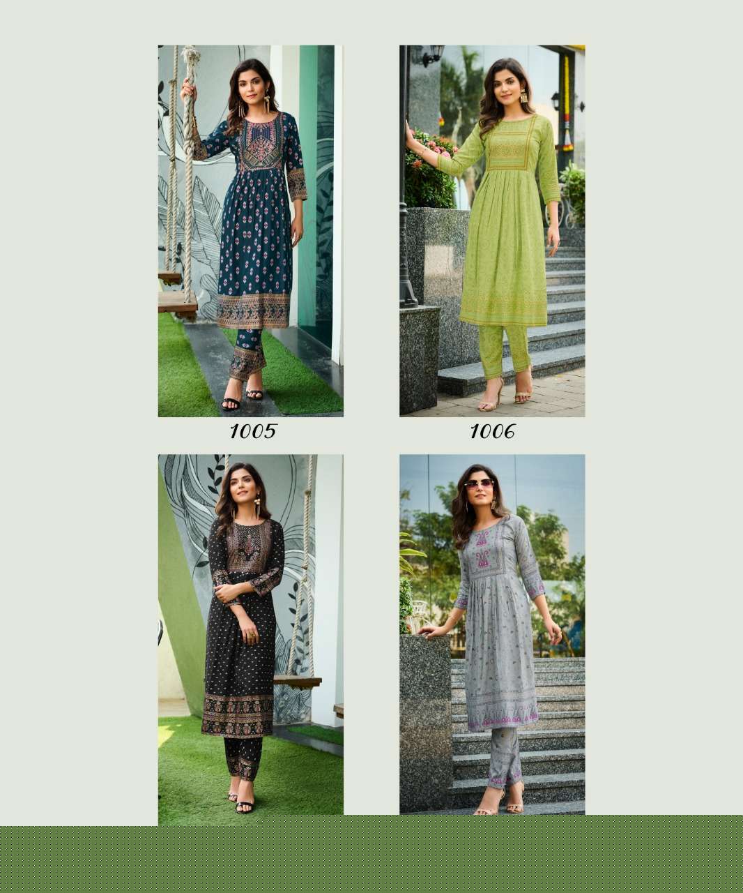 SAARVI VOL-1 BY RANGJYOT FASHION 1001 TO 1008 SERIES DESIGNER STYLISH FANCY COLORFUL BEAUTIFUL PARTY WEAR & ETHNIC WEAR COLLECTION RAYON KURTIS WITH BOTTOM AT WHOLESALE PRICE