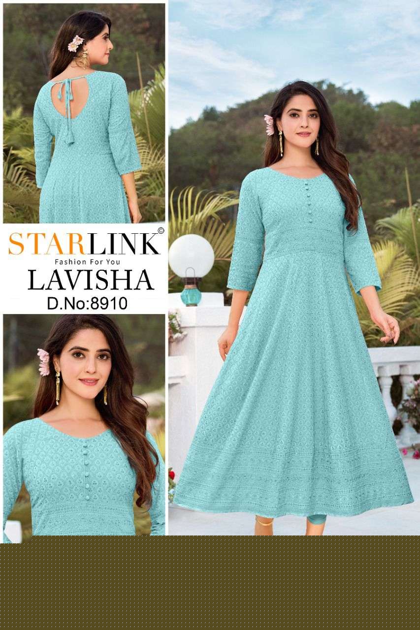 LAVISHA BY STARLINK BEAUTIFUL STYLISH FANCY COLORFUL CASUAL WEAR & ETHNIC WEAR FANCY GOWNS AT WHOLESALE PRICE