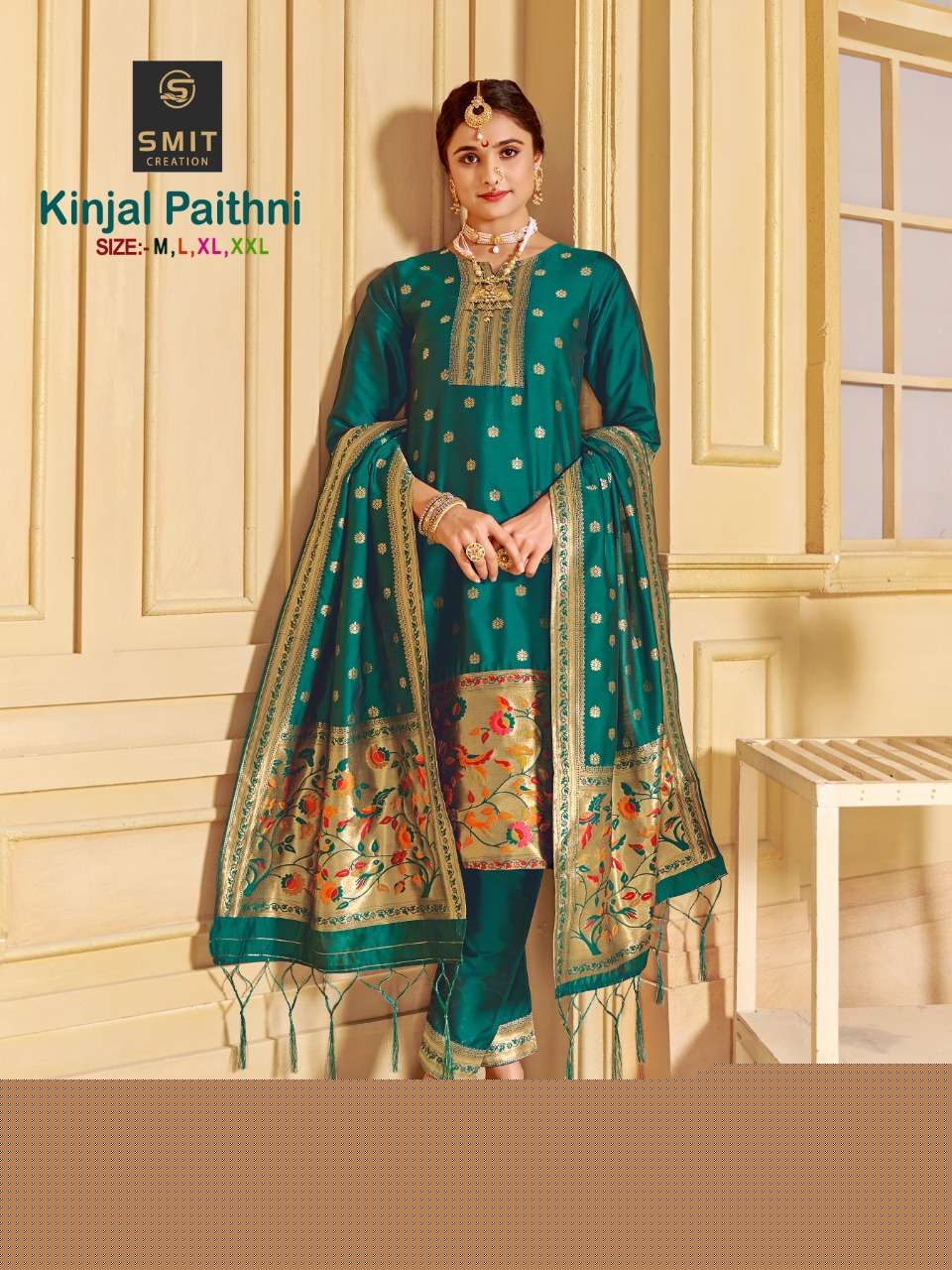 Kinjal Paithni By Smit Creation 1001 To 1006 Series Designer Festive Suits Collection Beautiful Stylish Colorful Fancy Party Wear & Occasional Wear Pure Tapeta Silk Dresses At Wholesale Price