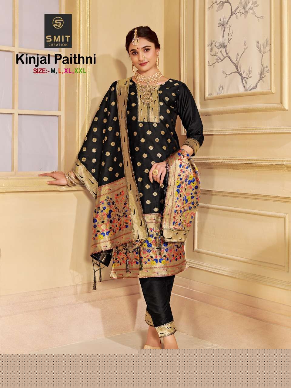 Kinjal Paithni By Smit Creation 1001 To 1006 Series Designer Festive Suits Collection Beautiful Stylish Colorful Fancy Party Wear & Occasional Wear Pure Tapeta Silk Dresses At Wholesale Price