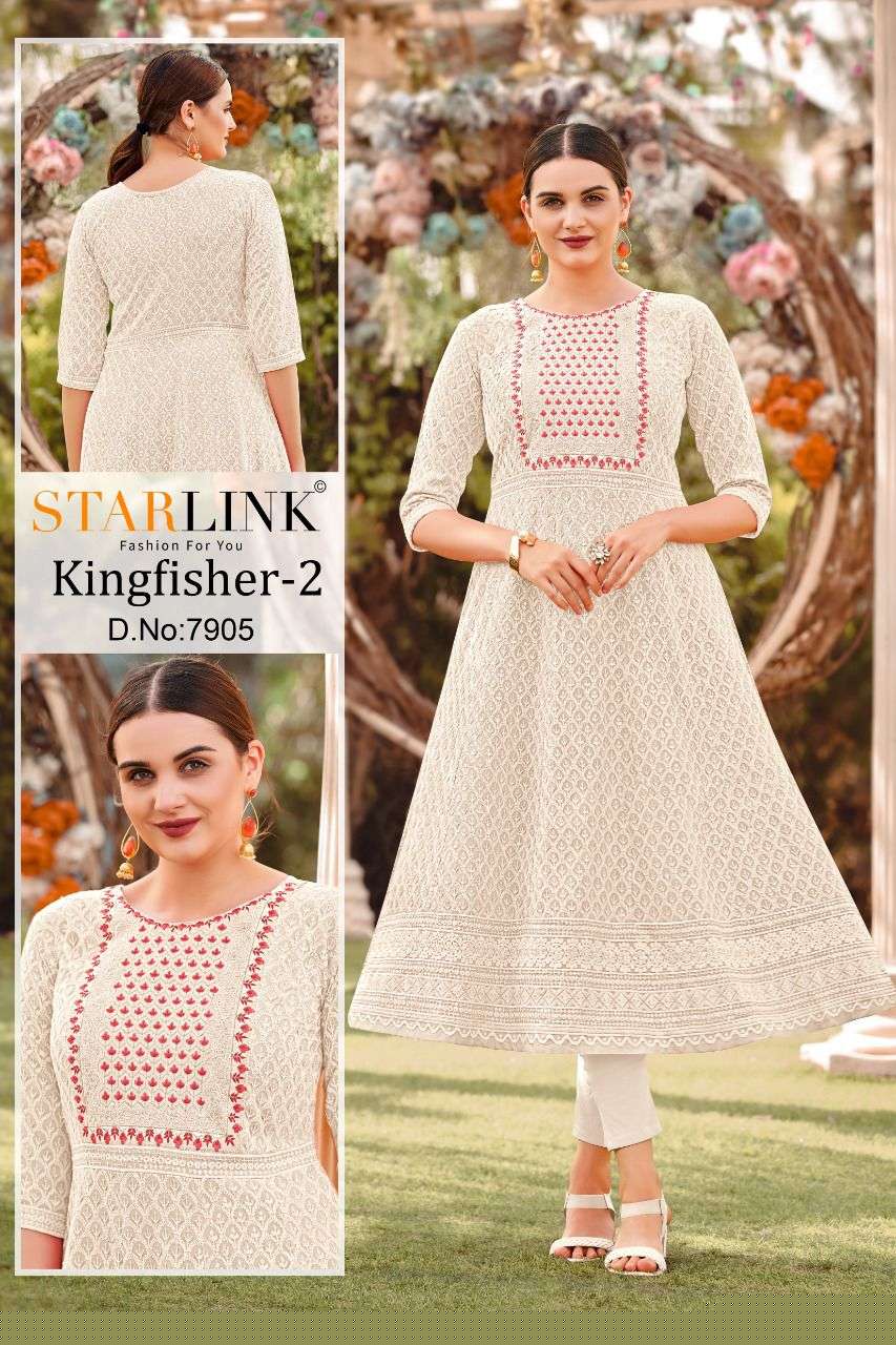 KINGFISHER VOL-2 BY STARLINK DESIGNER STYLISH FANCY COLORFUL BEAUTIFUL PARTY WEAR & ETHNIC WEAR COLLECTION RAYON KURTIS AT WHOLESALE PRICE