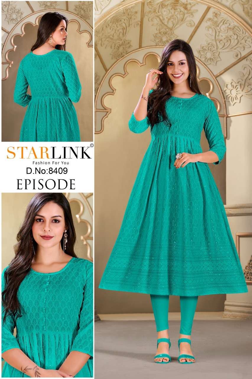 EPISODE BY STARLINK 8401 TO 8426 SERIES DESIGNER STYLISH FANCY COLORFUL BEAUTIFUL PARTY WEAR & ETHNIC WEAR COLLECTION RAYON KURTIS AT WHOLESALE PRICE