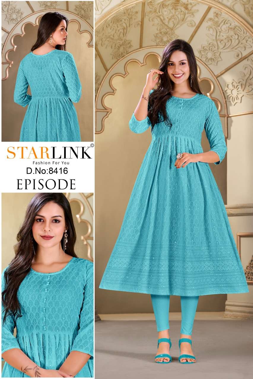 EPISODE BY STARLINK 8401 TO 8426 SERIES DESIGNER STYLISH FANCY COLORFUL BEAUTIFUL PARTY WEAR & ETHNIC WEAR COLLECTION RAYON KURTIS AT WHOLESALE PRICE