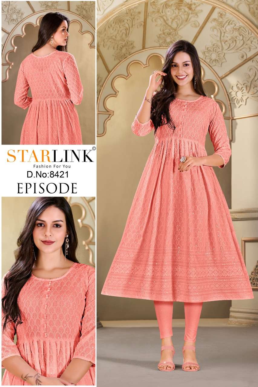 EPISODE BY STARLINK 8401 TO 8426 SERIES DESIGNER STYLISH FANCY COLORFUL BEAUTIFUL PARTY WEAR & ETHNIC WEAR COLLECTION RAYON KURTIS AT WHOLESALE PRICE
