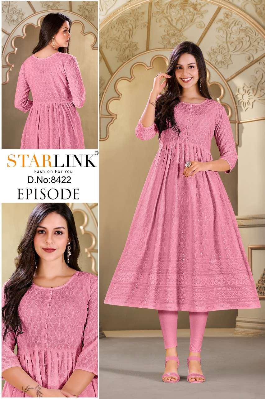 EPISODE BY STARLINK 8401 TO 8426 SERIES DESIGNER STYLISH FANCY COLORFUL BEAUTIFUL PARTY WEAR & ETHNIC WEAR COLLECTION RAYON KURTIS AT WHOLESALE PRICE