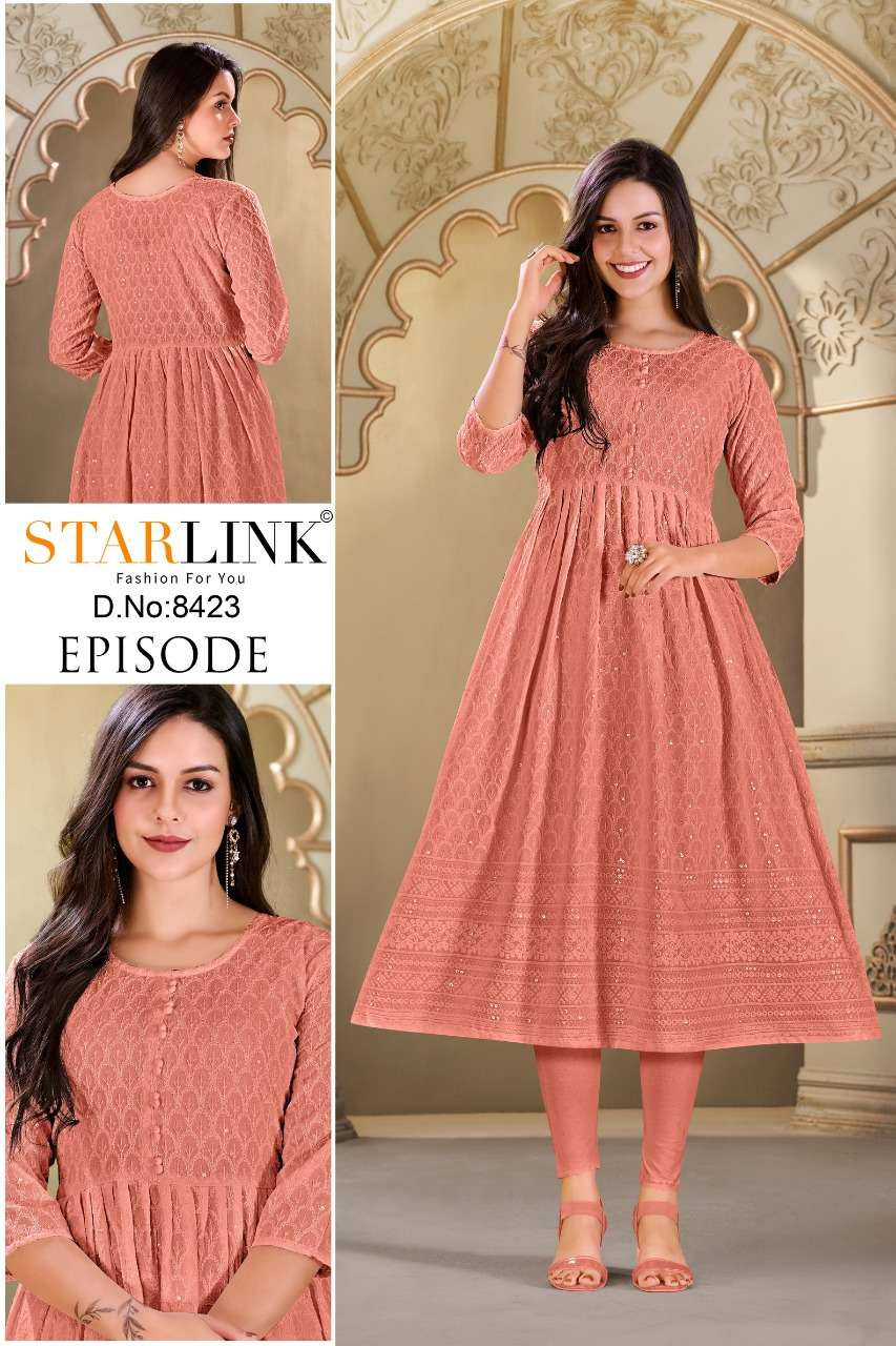 EPISODE BY STARLINK 8401 TO 8426 SERIES DESIGNER STYLISH FANCY COLORFUL BEAUTIFUL PARTY WEAR & ETHNIC WEAR COLLECTION RAYON KURTIS AT WHOLESALE PRICE
