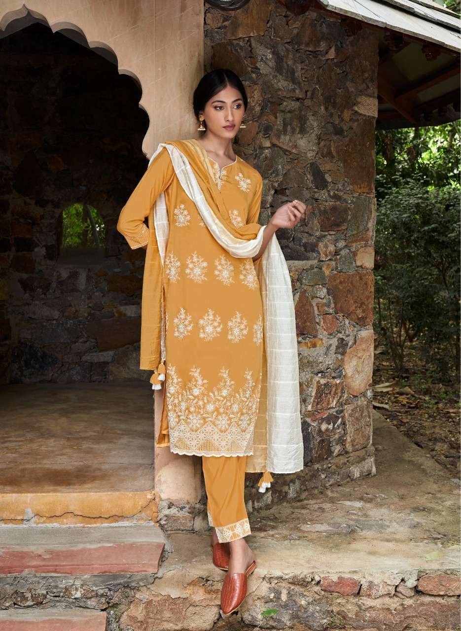 QURBAT VOL-2 BY FOUR BUTTONS 3011 TO 3016 SERIES BEAUTIFUL SUITS COLORFUL STYLISH FANCY CASUAL WEAR & ETHNIC WEAR PURE MODAL SILK DRESSES AT WHOLESALE PRICE