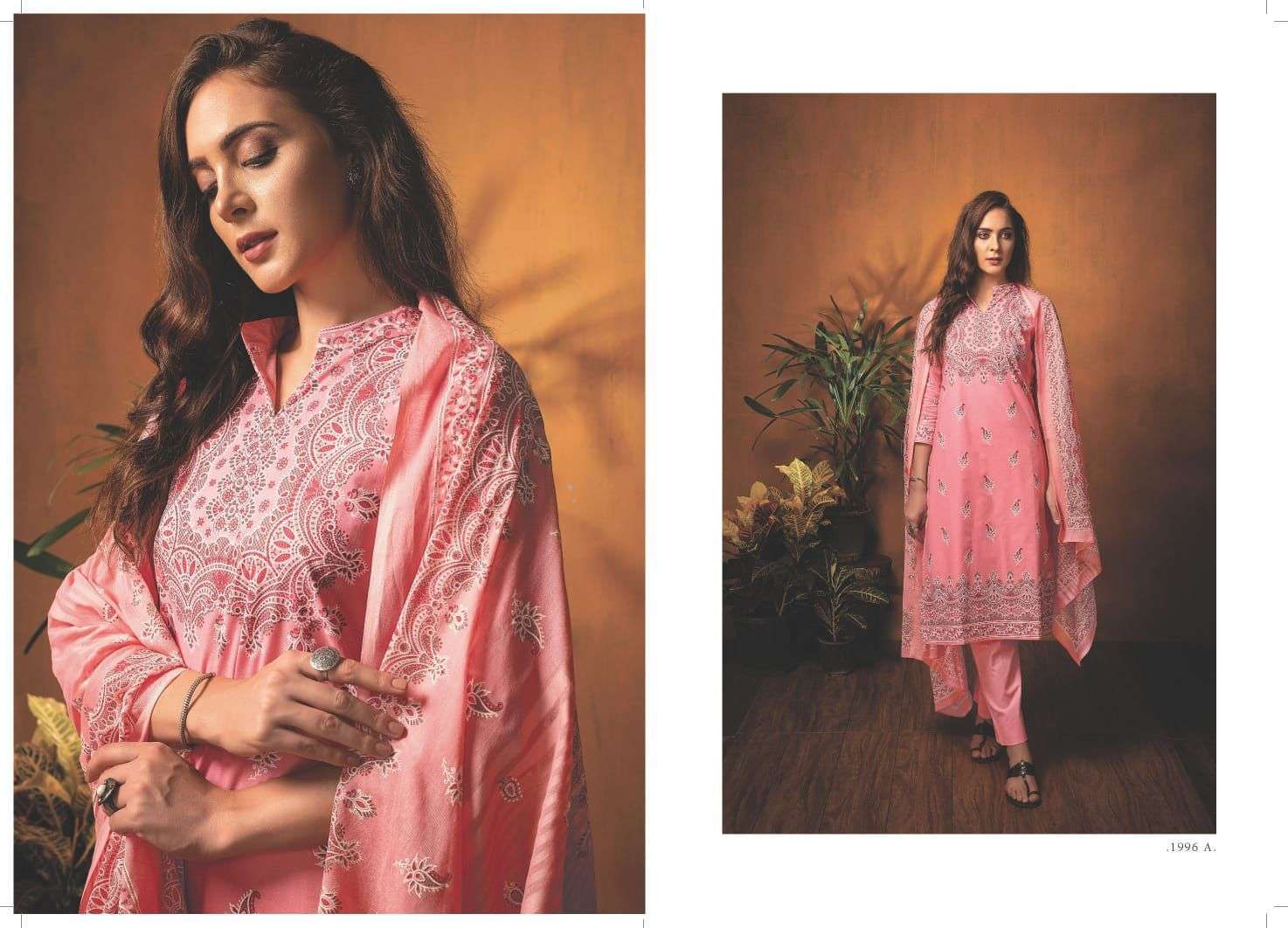NIYAMAT BY RIVAA 1994-A TO 1997-B SERIES INDIAN SUITS BEAUTIFUL FANCY COLORFUL STYLISH PARTY WEAR & OCCASIONAL WEAR PURE COTTON PRINT DRESSES AT WHOLESALE PRICE