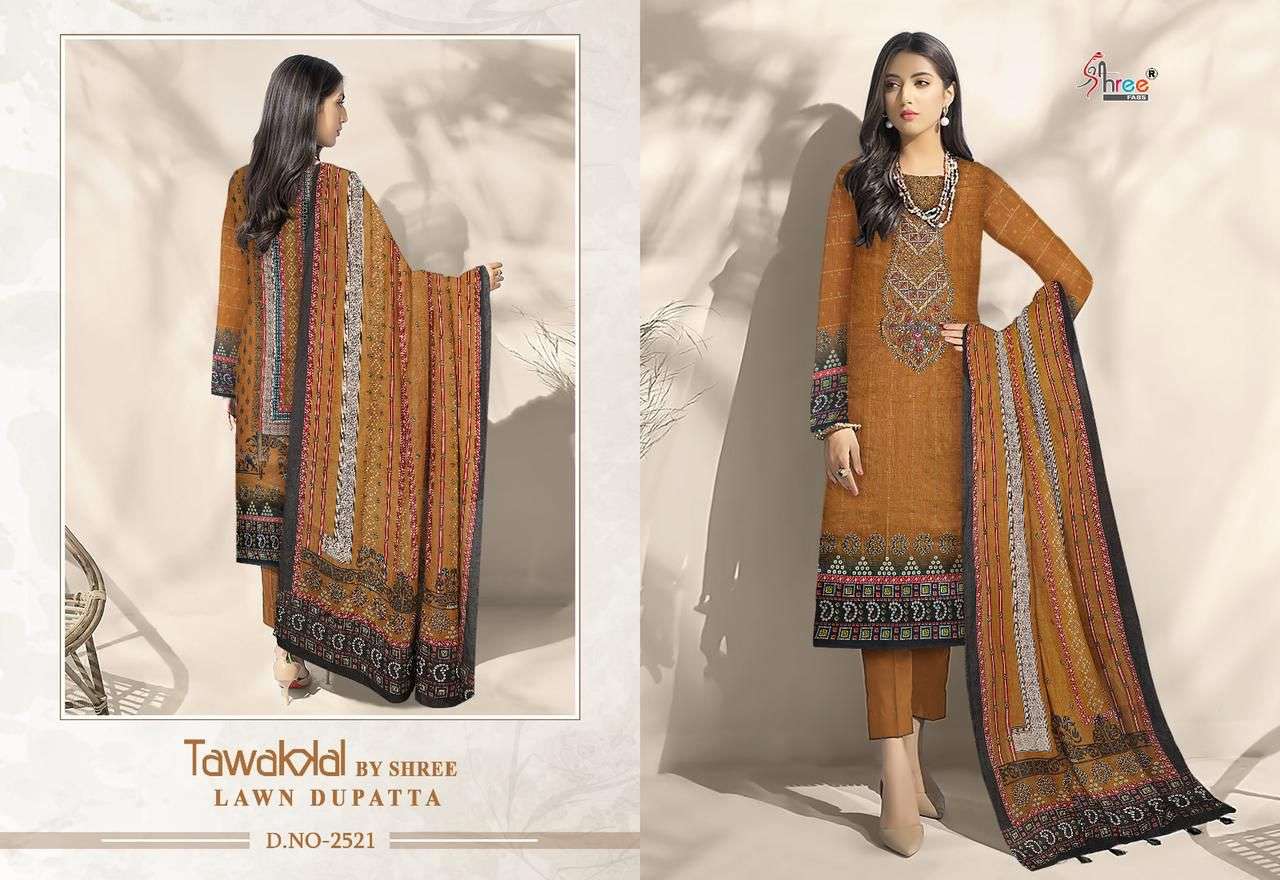 TAWAKKAL BY SHREE FAB 2514 TO 2521 SERIES INDIAN SUITS BEAUTIFUL FANCY COLORFUL STYLISH PARTY WEAR & OCCASIONAL WEAR PURE COTTON PRINT DRESSES AT WHOLESALE PRICE