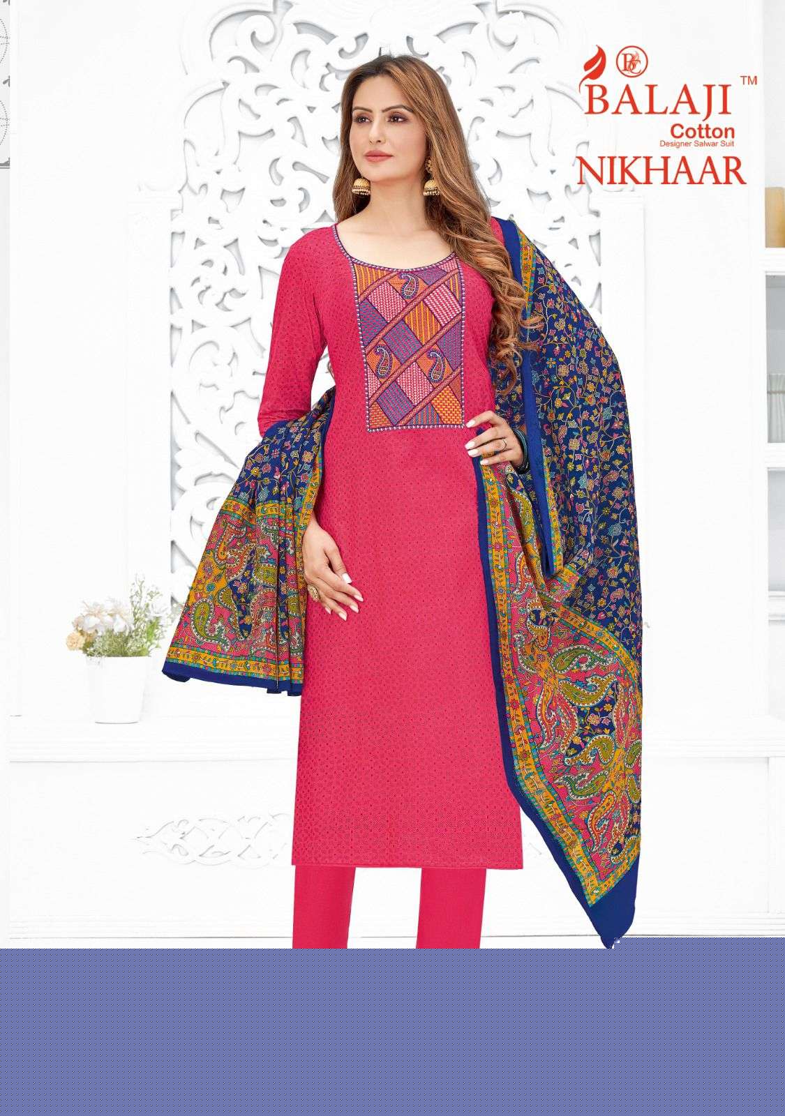 NIKHAAR BY BALAJI COTTON 5001 TO 5010 SERIES BEAUTIFUL SUITS COLORFUL STYLISH FANCY CASUAL WEAR & ETHNIC WEAR COTTON DRESSES AT WHOLESALE PRICE