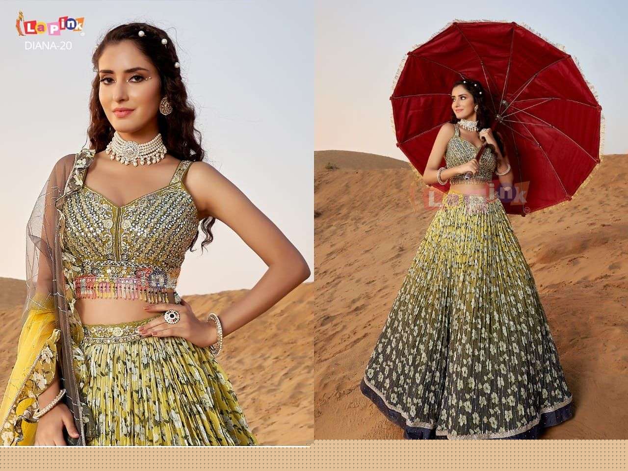 DIANA-20 BY LAPINK DESIGNER BEAUTIFUL WEDDING BRIDAL COLLECTION OCCASIONAL WEAR & PARTY WEAR VISCOSE LEHENGAS AT WHOLESALE PRICE
