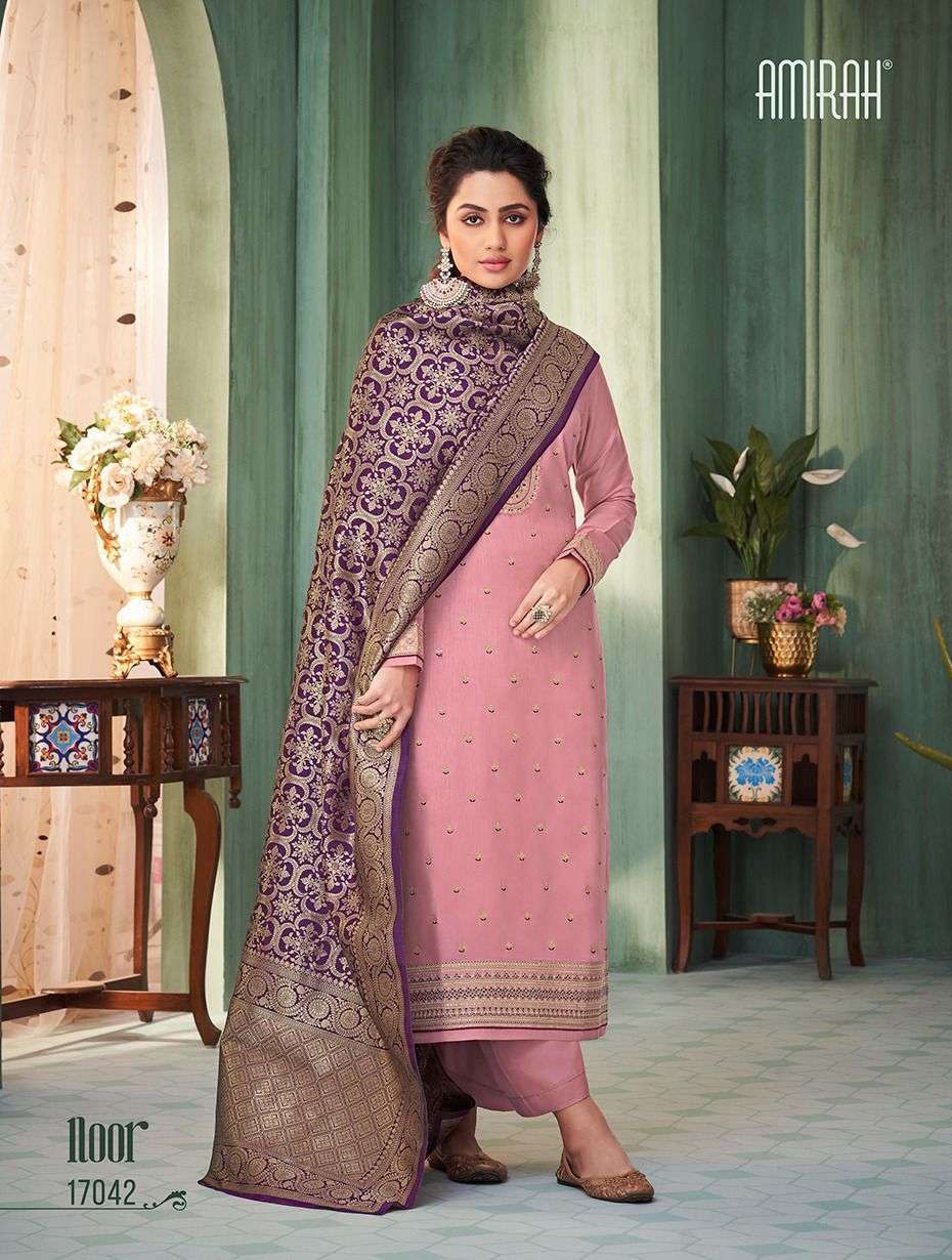 Noor By Amirah 17041 To 17046 Series Beautiful Suits Colorful Stylish Fancy Casual Wear & Ethnic Wear Chinnon Silk Dresses At Wholesale Price