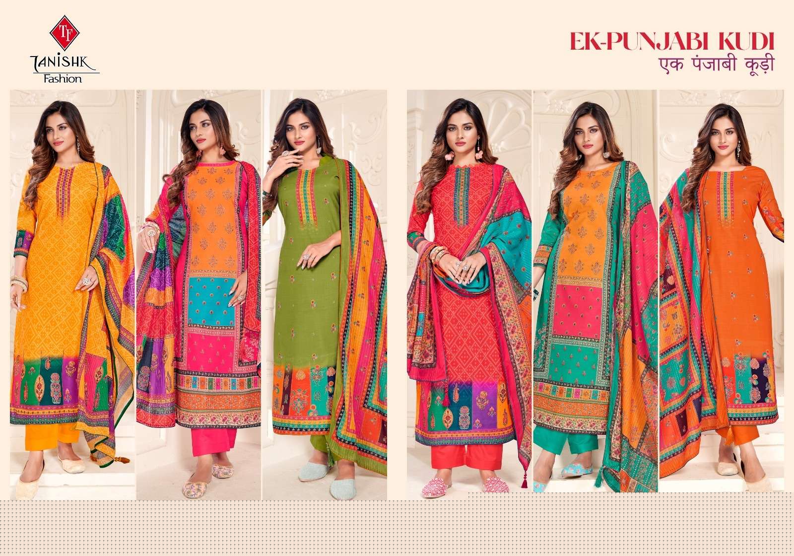 Ek-Punjabi Kudi By Tanishk Fashion 4601 To 4606 Series Beautiful Suits Colorful Stylish Fancy Casual Wear & Ethnic Wear Muslin Digital Print Dresses At Wholesale Price