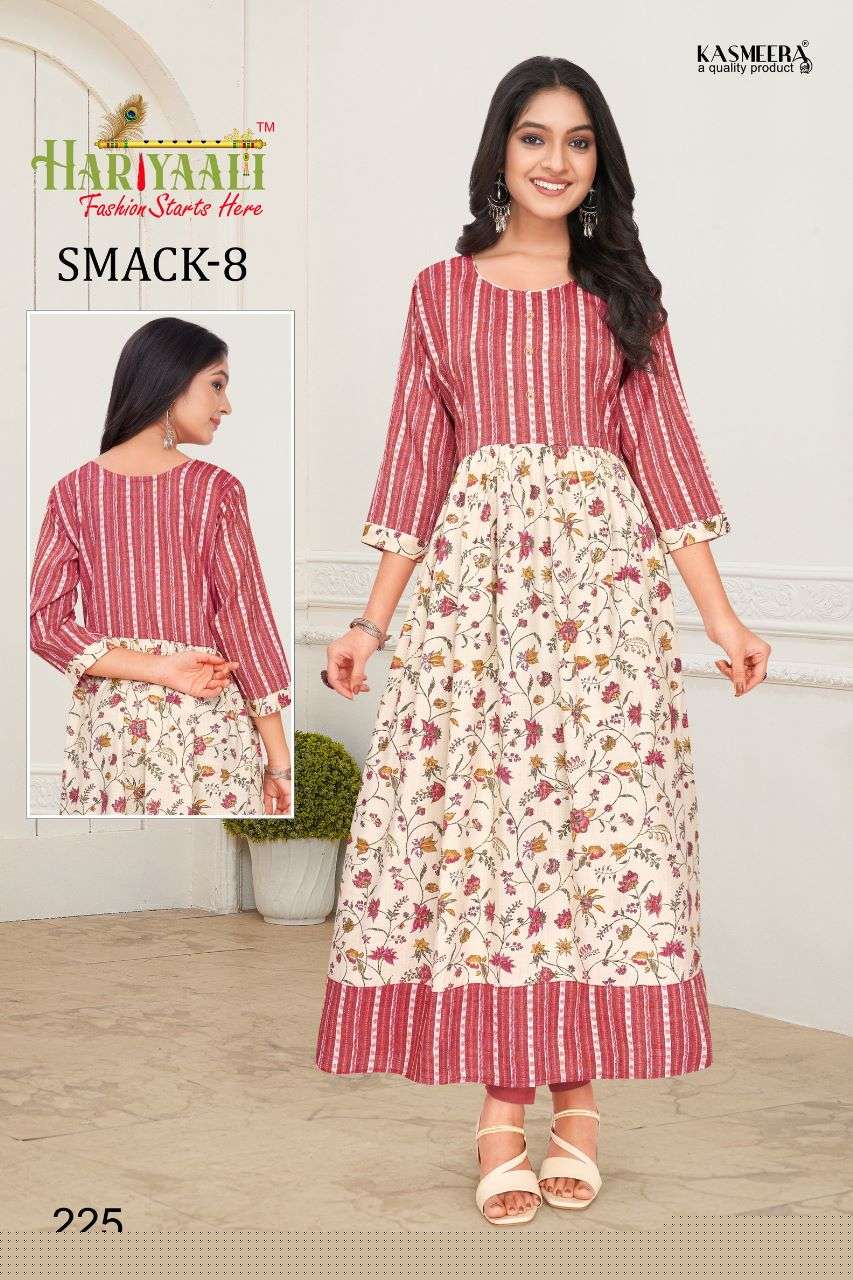 SMACK VOL-8 BY HARIYAALI 222 TO 251 SERIES DESIGNER STYLISH FANCY COLORFUL BEAUTIFUL PARTY WEAR & ETHNIC WEAR COLLECTION CAPSULE KURTIS AT WHOLESALE PRICE