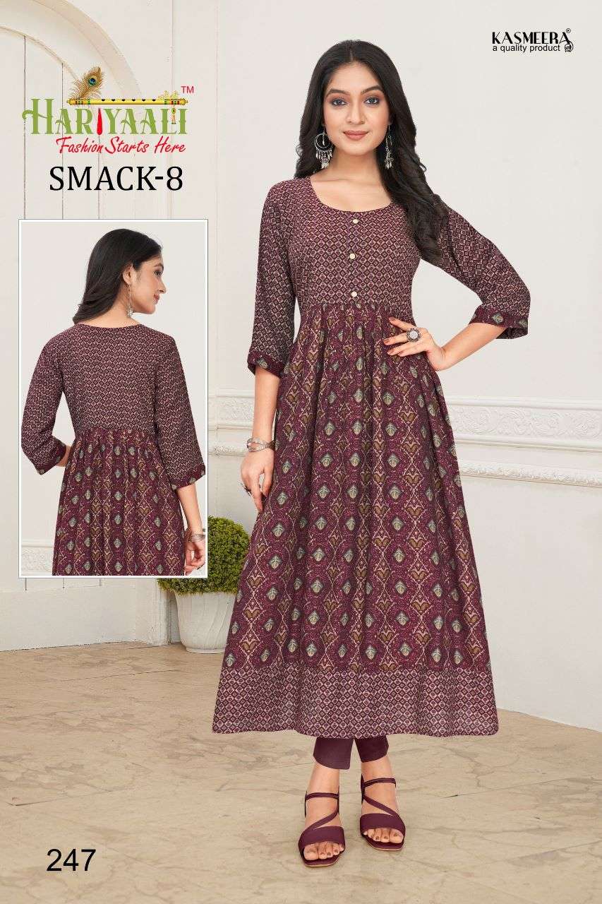 SMACK VOL-8 BY HARIYAALI 222 TO 251 SERIES DESIGNER STYLISH FANCY COLORFUL BEAUTIFUL PARTY WEAR & ETHNIC WEAR COLLECTION CAPSULE KURTIS AT WHOLESALE PRICE