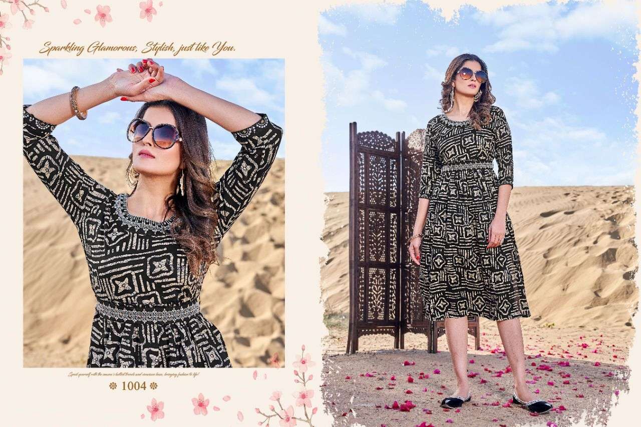 CARNIVAL BY PARI 1001 TO 1008 SERIES DESIGNER STYLISH FANCY COLORFUL BEAUTIFUL PARTY WEAR & ETHNIC WEAR COLLECTION RAYON PRINT KURTIS AT WHOLESALE PRICE
