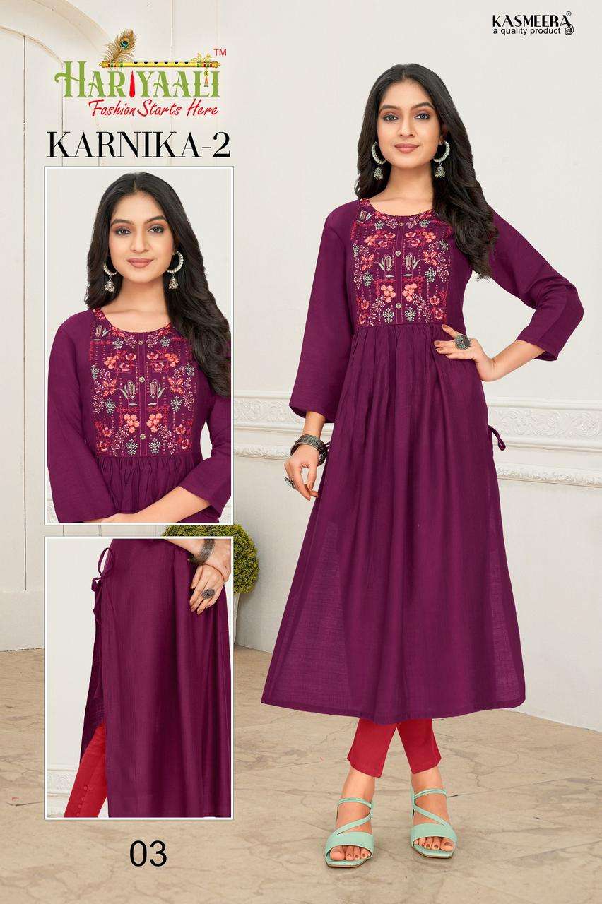 KARNIKA VOL-2 BY HARIYAALI 01 TO 06 SERIES DESIGNER STYLISH FANCY COLORFUL BEAUTIFUL PARTY WEAR & ETHNIC WEAR COLLECTION SILK EMBROIDERED KURTIS AT WHOLESALE PRICE