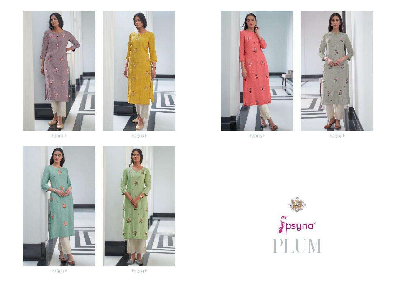 PLUM VOL-2 BY PSYNA 2001 TO 2006 SERIES BEAUTIFUL STYLISH FANCY COLORFUL CASUAL WEAR & ETHNIC WEAR RAYON EMBROIDERED KURTIS AT WHOLESALE PRICE
