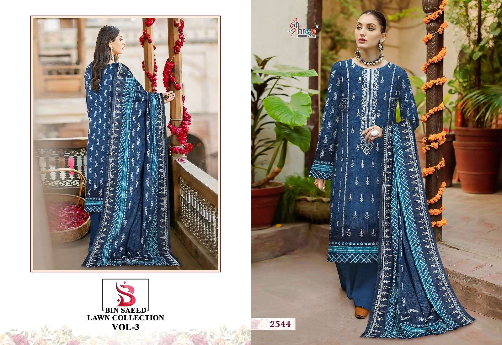Bin Saeed Lawn Collection Vol-3 By Shree Fabs 2543 To 2548 Series Beautiful Pakistani Suits Colorful Stylish Fancy Casual Wear & Ethnic Wear Pure Lawn Embroidered Dresses At Wholesale Price