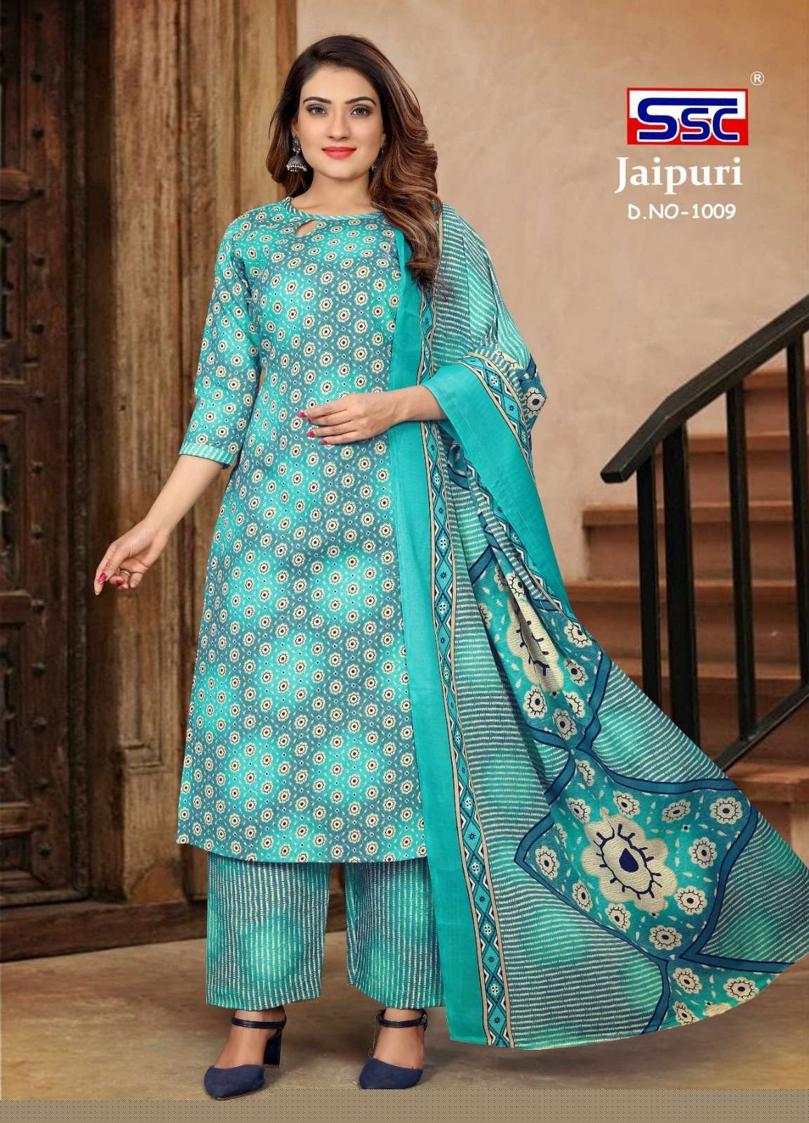 Jaipuri By Shree Shanti Creation 1001 To 1012 Series Beautiful Suits Colorful Stylish Fancy Casual Wear & Ethnic Wear Soft Cotton Print Dresses At Wholesale Price