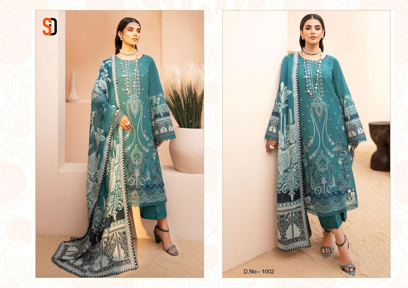 Chevron Vol-1 By Shraddha Designer 1001 To 1004 Series Beautiful Pakistani Suits Colorful Stylish Fancy Casual Wear & Ethnic Wear Lawn Cotton Print With Embroidered Dresses At Wholesale Price