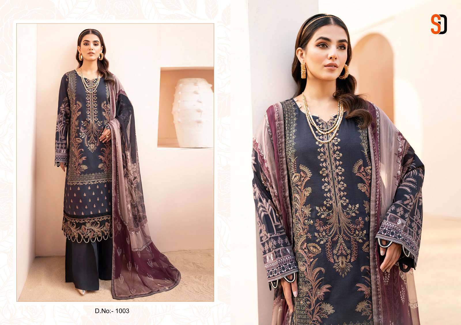 Chevron Vol-1 By Shraddha Designer 1001 To 1004 Series Beautiful Pakistani Suits Colorful Stylish Fancy Casual Wear & Ethnic Wear Lawn Cotton Print With Embroidered Dresses At Wholesale Price