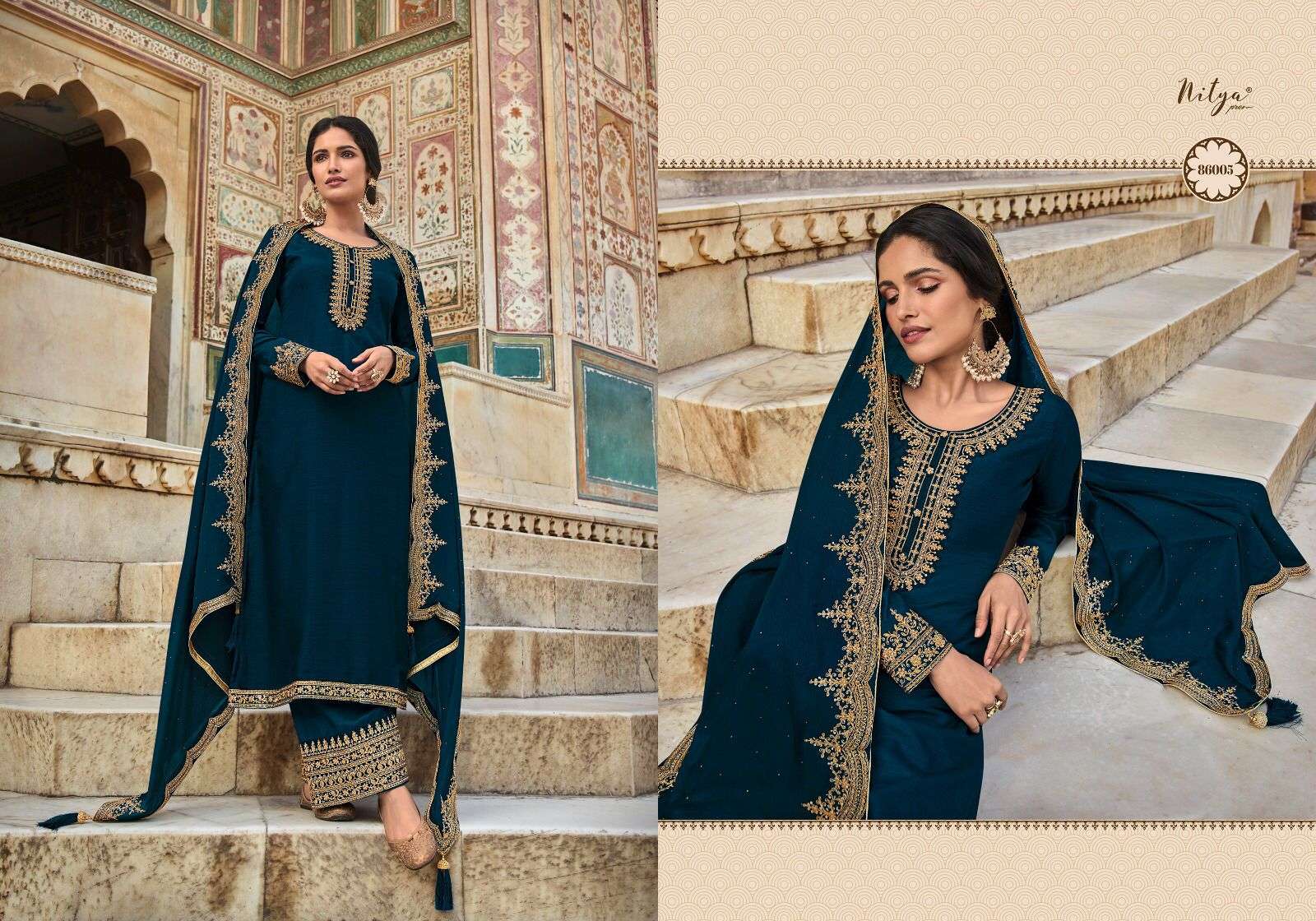 Nitya Vol-186 By LT Fabrics 86001 To 86006 Series Beautiful Festive Suits Colorful Stylish Fancy Casual Wear & Ethnic Wear Dola Silk Dresses At Wholesale Price