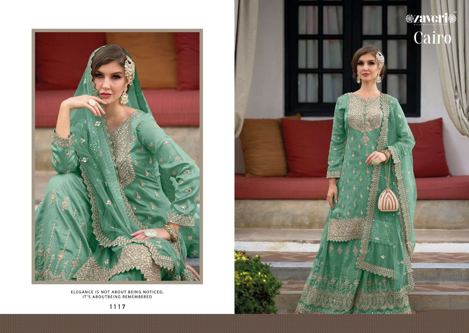 Cairo By Zaveri 1117 To 1120 Series Beautiful Colorful Stylish Fancy Casual Wear & Ethnic Wear & Ready To Wear Heavy Silk Embroidered Dresses At Wholesale Price
