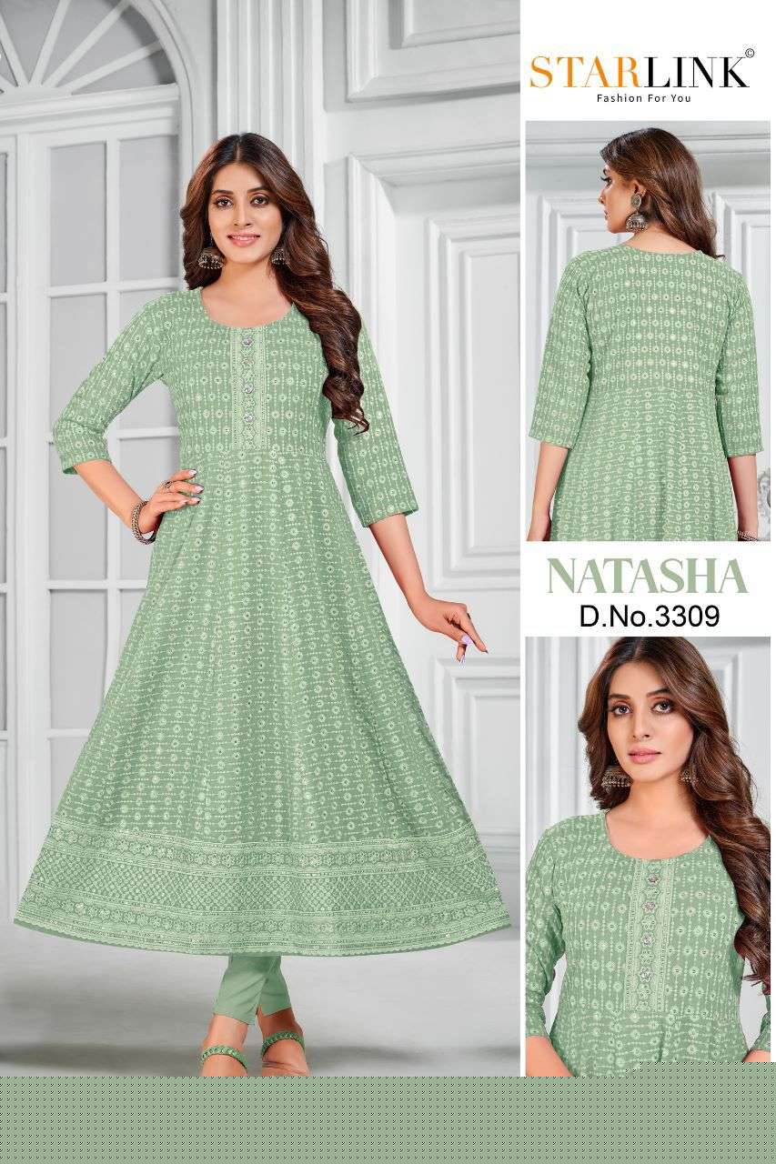 Natasha By Starlink 3301 To 3316 Series Beautiful Stylish Fancy Colorful Casual Wear & Ethnic Wear Rayon With Work Gowns At Wholesale Price