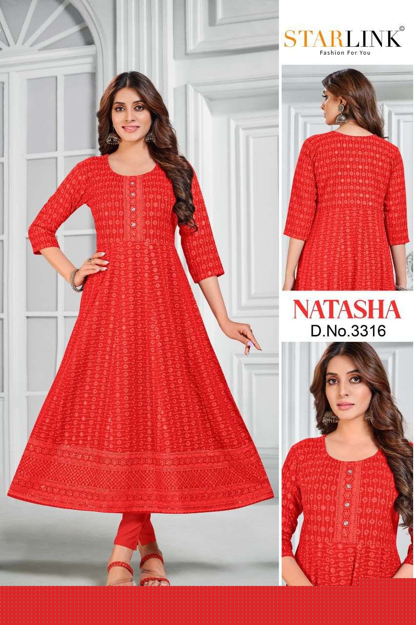 Natasha By Starlink 3301 To 3316 Series Beautiful Stylish Fancy Colorful Casual Wear & Ethnic Wear Rayon With Work Gowns At Wholesale Price