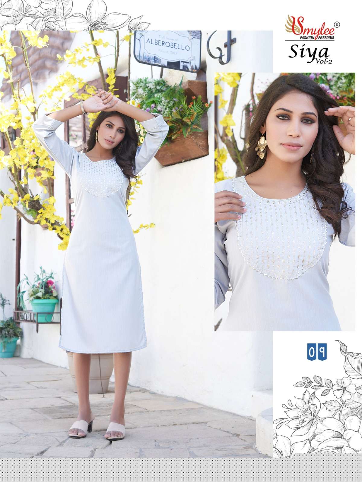 Siya Vol-2 By Smylee 01 To 10 Series Designer Stylish Fancy Colorful Beautiful Party Wear & Ethnic Wear Collection Fancy Kurtis At Wholesale Price