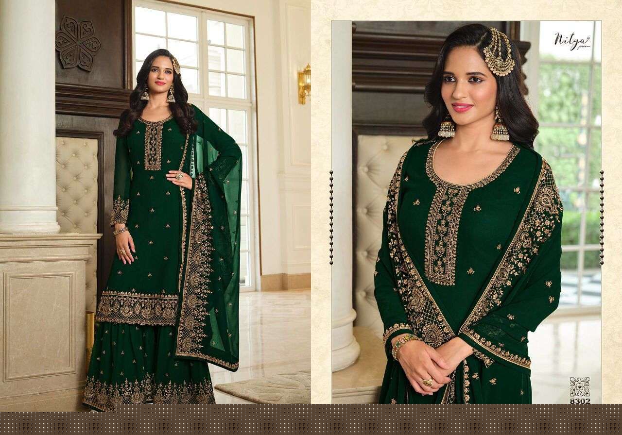 Nitya Vol-183 By LT Fabrics 8301 To 8306 Series Designer Sharara Suits Beautiful Fancy Colorful Stylish Party Wear & Occasional Wear Georgette Dresses At Wholesale Price