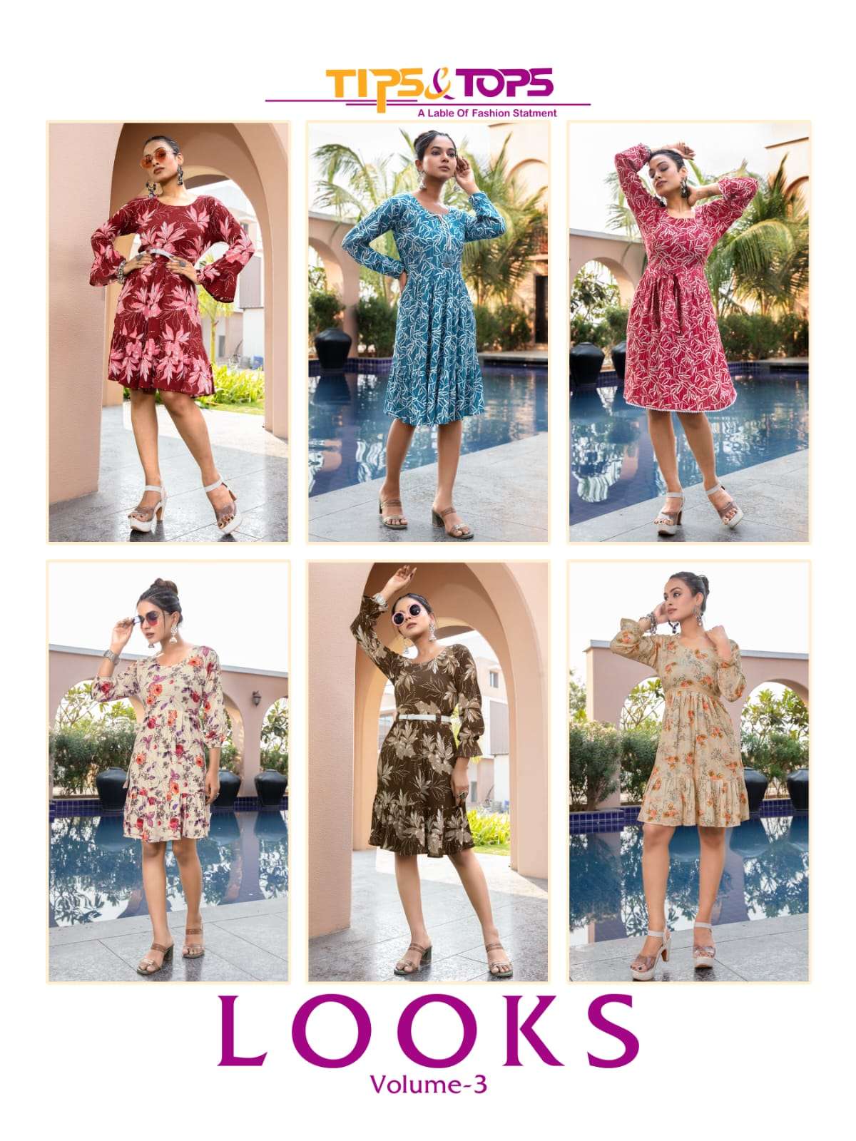 Looks Vol-3 By Tips And Tops 101 To 106 Series Beautiful Stylish Fancy Colorful Casual Wear & Ethnic Wear Rayon Print Tops At Wholesale Price