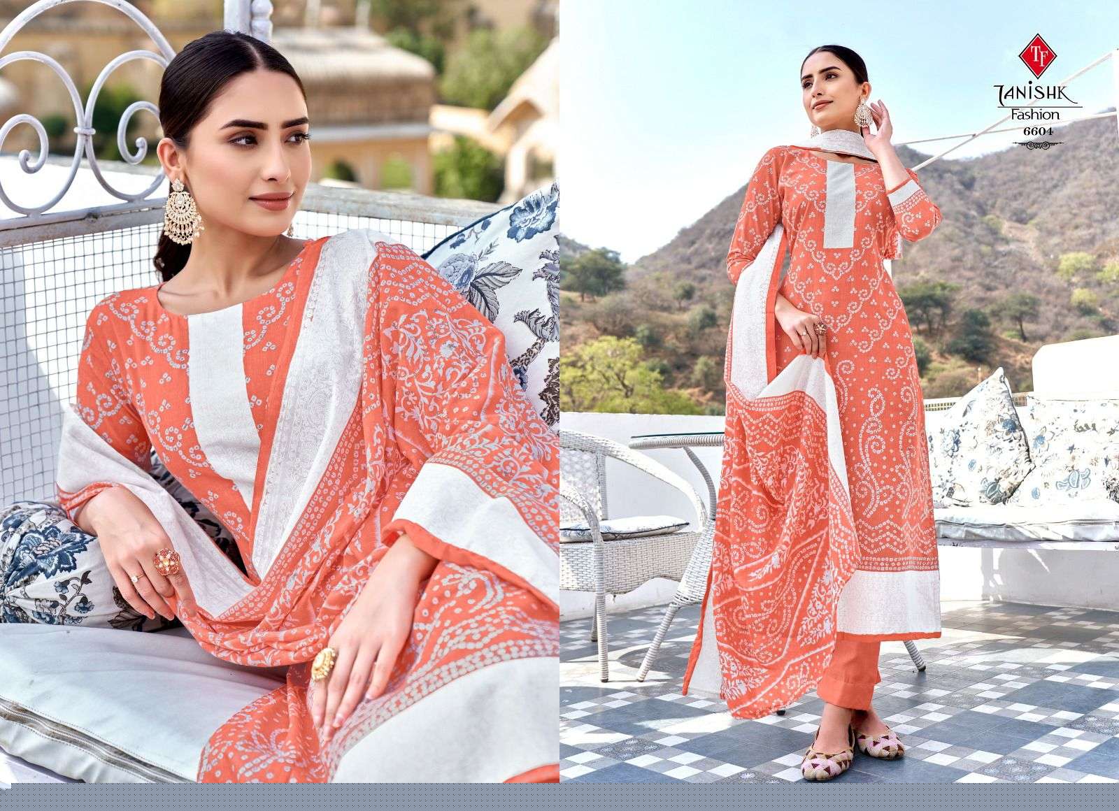 Bandhej By Tanishk Fashion 6601 To 6608 Series Beautiful Festive Suits Stylish Fancy Colorful Party Wear & Occasional Wear Pure Cotton Print Dresses At Wholesale Price