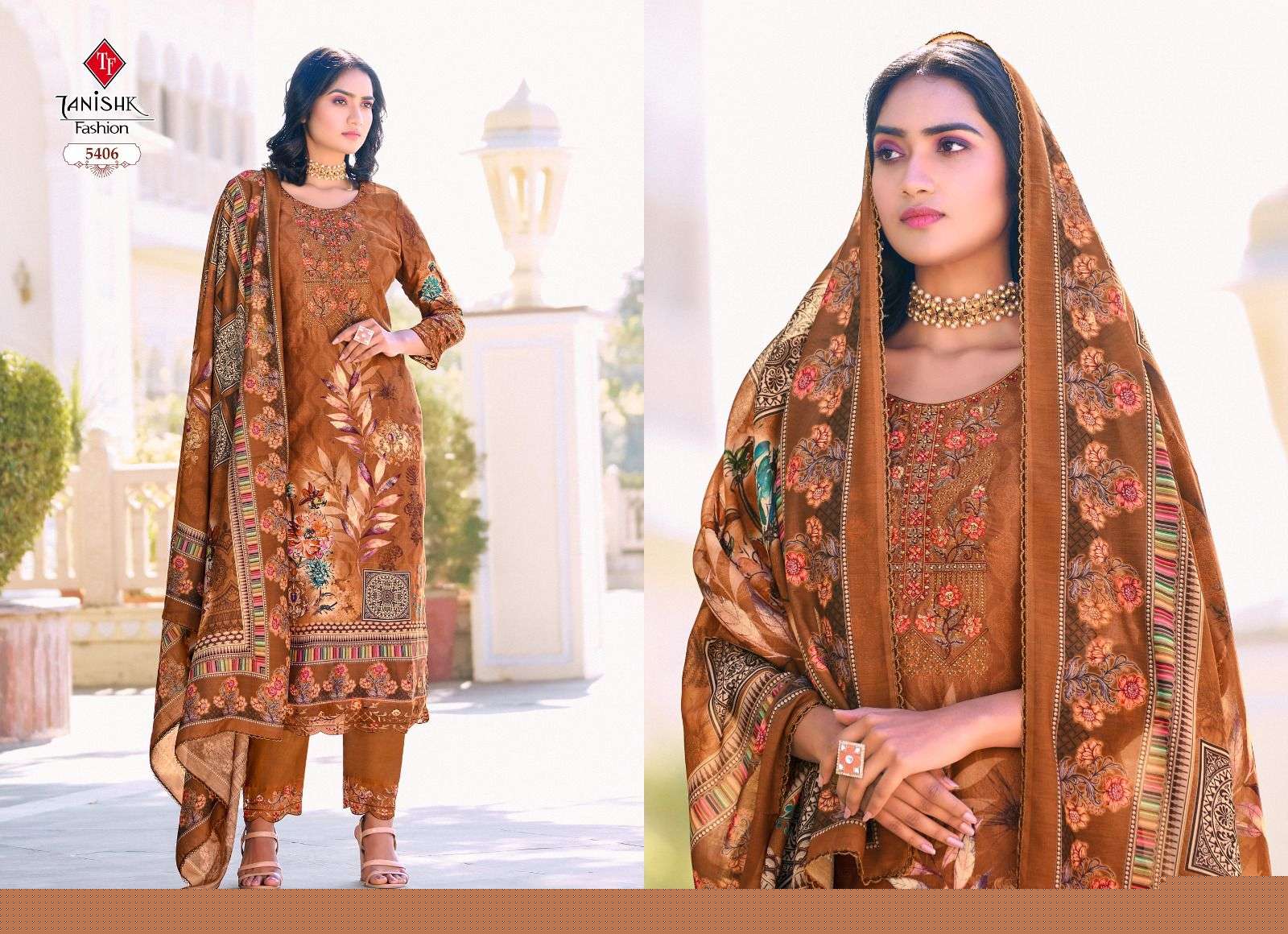 Ibadat By Tanishk Fashion 5401 To 5408 Beautiful Festive Suits Colorful Stylish Fancy Casual Wear & Ethnic Wear Cambric Cotton Print Dresses At Wholesale Price