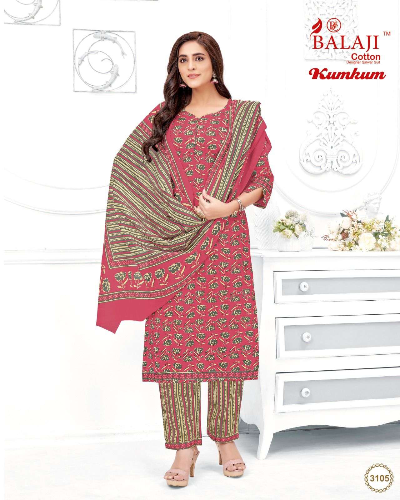 Kumkum Vol-31 By Balaji Cotton 3101 To 3120 Series Beautiful Stylish Festive Suits Fancy Colorful Casual Wear & Ethnic Wear & Ready To Wear Cotton Print Dresses At Wholesale Price