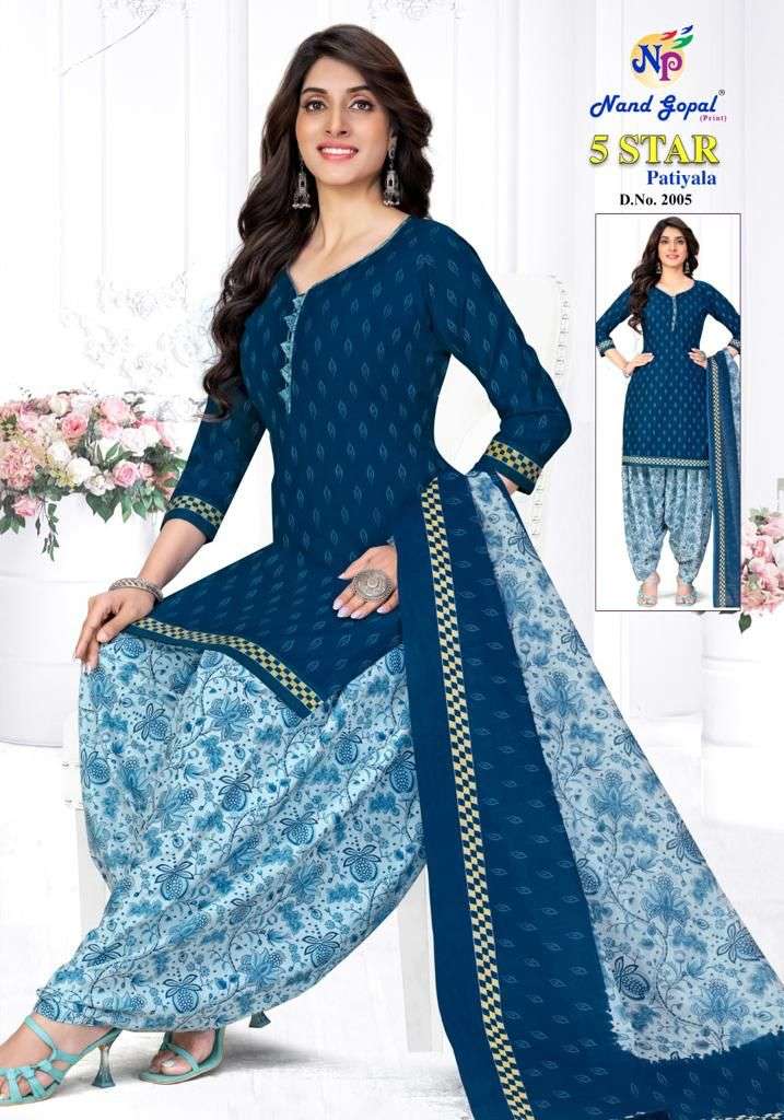 5 Star Patiyala Vol-2 By Nand Gopal Prints 2001 To 2012 Series Beautiful Stylish Suits Fancy Colorful Casual Wear & Ethnic Wear & Ready To Wear Heavy Cotton Printed Dresses At Wholesale Price