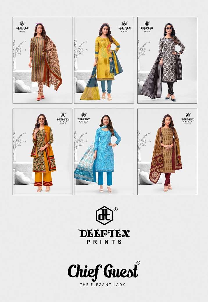 Chief Guest Vol-27 By Deeptex 2701 To 2715 Series Beautiful Stylish Suits Fancy Colorful Casual Wear & Ethnic Wear & Ready To Wear Heavy Lawn Cotton Printed Dresses At Wholesale Price