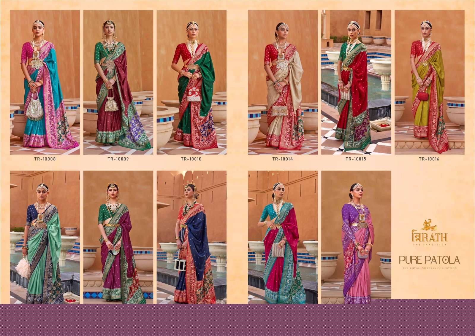 Pure Patola By Trirath 10008 To 10018 Series Indian Traditional Wear Collection Beautiful Stylish Fancy Colorful Party Wear & Occasional Wear Silk Sarees At Wholesale Price