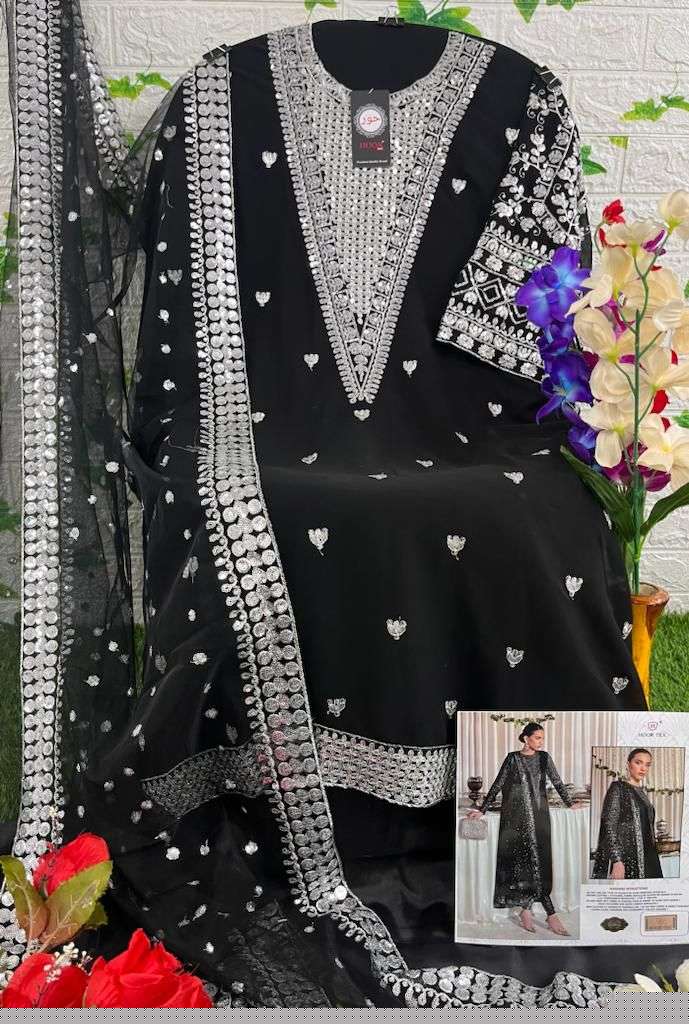 Hoor Tex Hit Design H-84-C By Hoor Tex Designer Festive Pakistani Suits Collection Beautiful Stylish Fancy Colorful Party Wear & Occasional Wear Faux Georgette With Embroidered Dresses At Wholesale Price