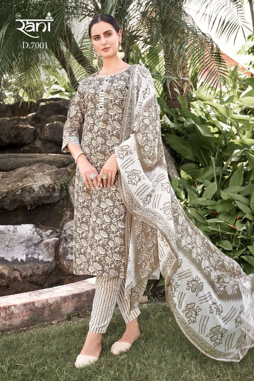 Kashvi Vol-7 By Rani Fashion 7001 To 7006 Series Festive Suits Beautiful Fancy Colorful Stylish Party Wear & Occasional Wear Cotton Print Dresses At Wholesale Price