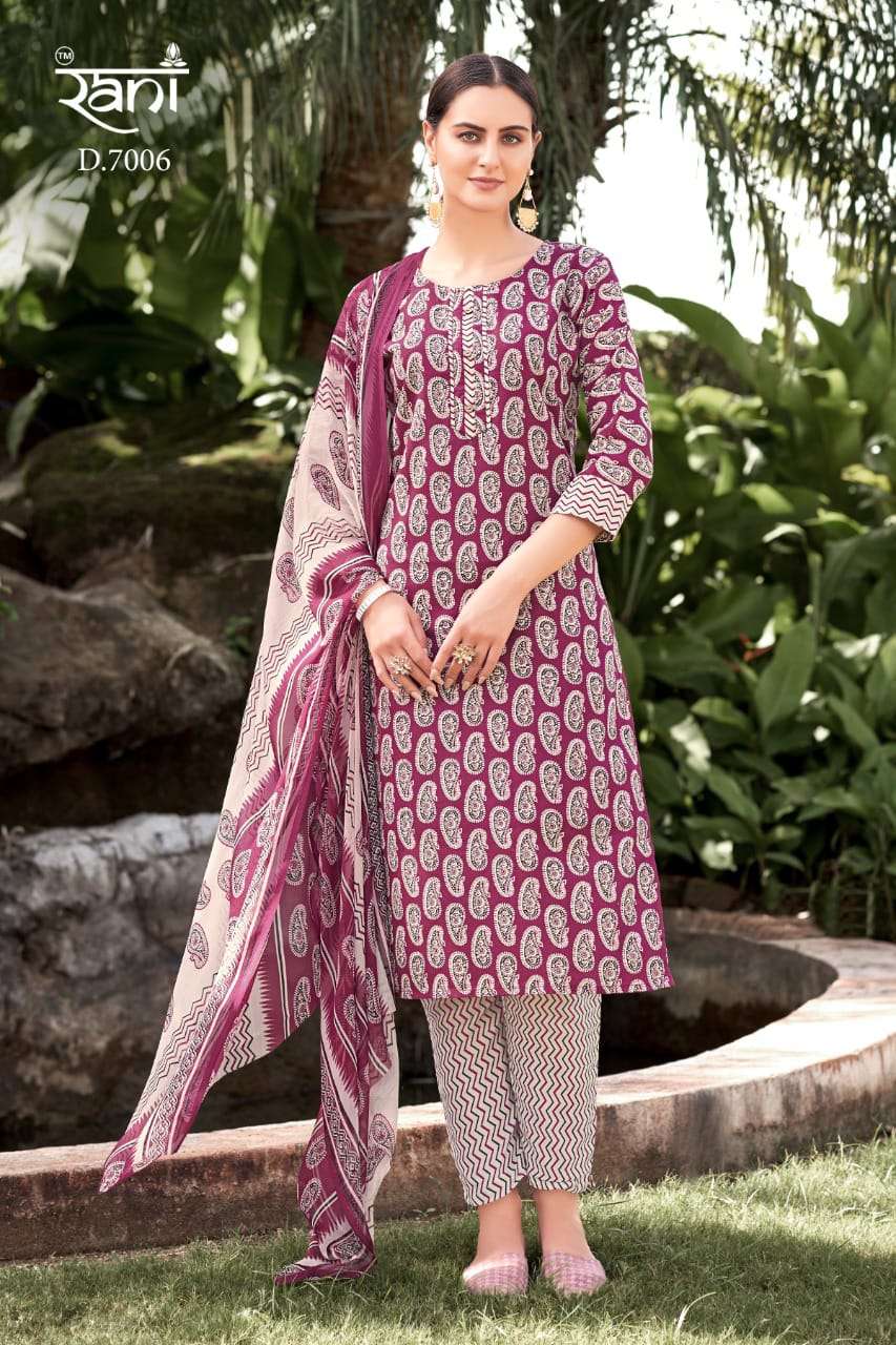 Kashvi Vol-7 By Rani Fashion 7001 To 7006 Series Festive Suits Beautiful Fancy Colorful Stylish Party Wear & Occasional Wear Cotton Print Dresses At Wholesale Price