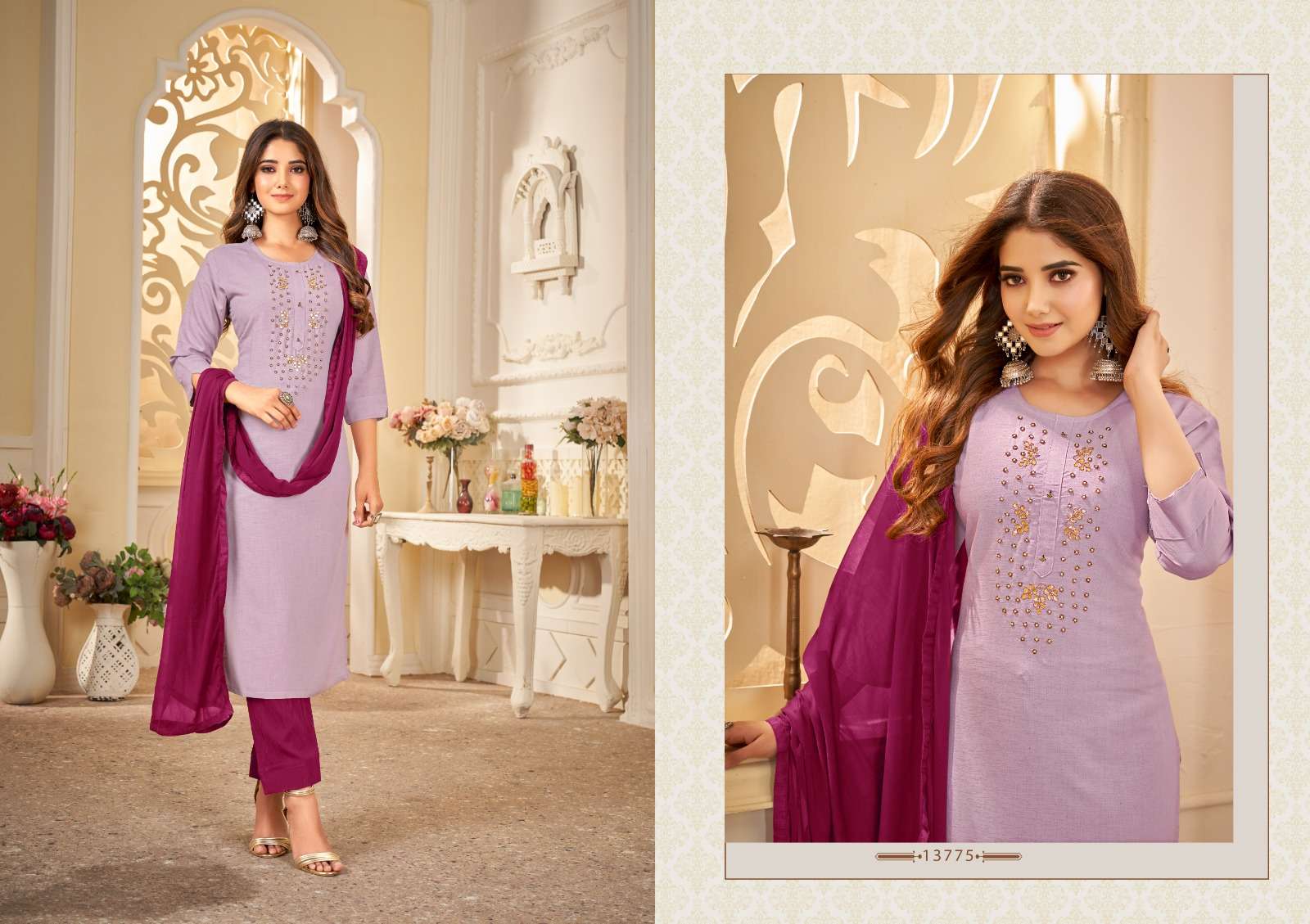 Khushbu By Kalaroop 13774 To 13777 Series Beautiful Suits Colorful Stylish Fancy Casual Wear & Ethnic Wear Rayon Silk Dresses At Wholesale Price