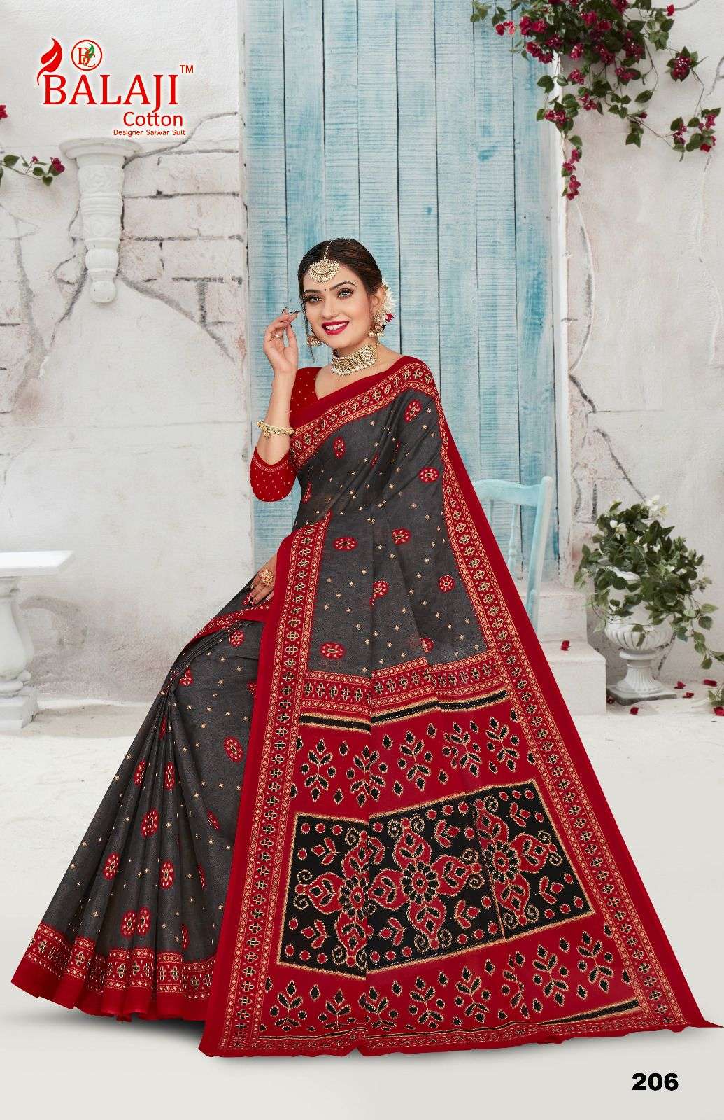 Prime Beauty Vol-2 By Balaji Cotton 201 To 210 Series Indian Traditional Wear Collection Beautiful Stylish Fancy Colorful Party Wear & Occasional Wear Cotton Print Sarees At Wholesale Price