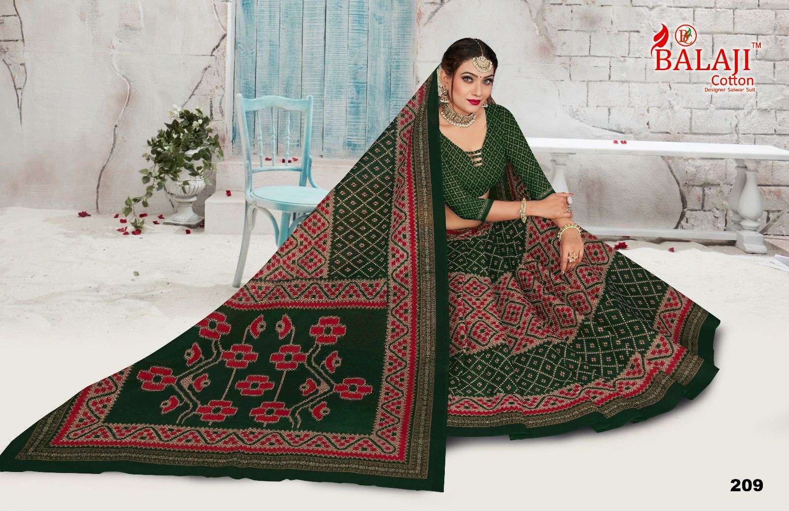 Prime Beauty Vol-2 By Balaji Cotton 201 To 210 Series Indian Traditional Wear Collection Beautiful Stylish Fancy Colorful Party Wear & Occasional Wear Cotton Print Sarees At Wholesale Price