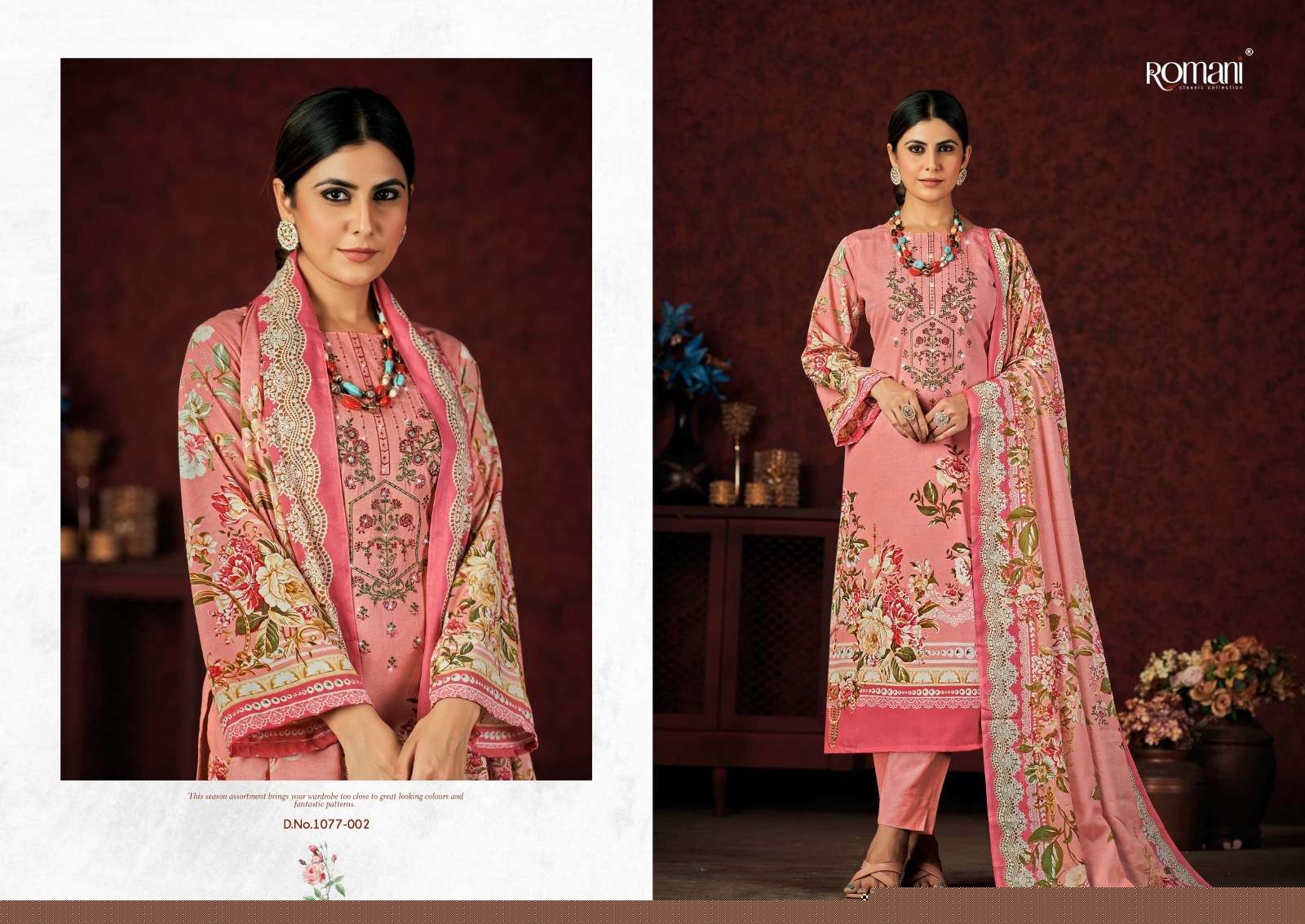 Mareena Vol-13 By Romani 1077-001 To 1077-010 Series Beautiful Stylish Festive Suits Fancy Colorful Casual Wear & Ethnic Wear & Ready To Wear Pure Soft Cotton With Embroidery Dresses At Wholesale Price