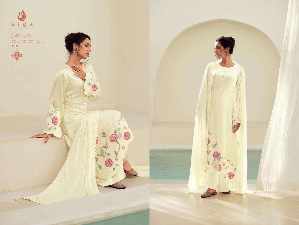 Raazi By Aiqa 01 To 06 Series Beautiful Festive Suits Colorful Stylish Fancy Casual Wear & Ethnic Wear Pure Bemberg Silk Dresses At Wholesale Price